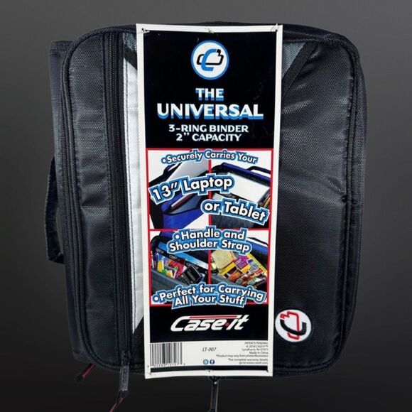 NEW Case-it The Universal 2-inch 3-Ring Zipper Binder Holds 13" Laptop w/Strap - Picture 6 of 6